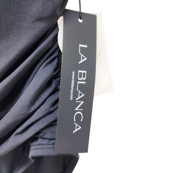 La Blanca Womens Black One-Piece Swimsuit Size 6 With Shirred Front Design - Picture 4 of 9